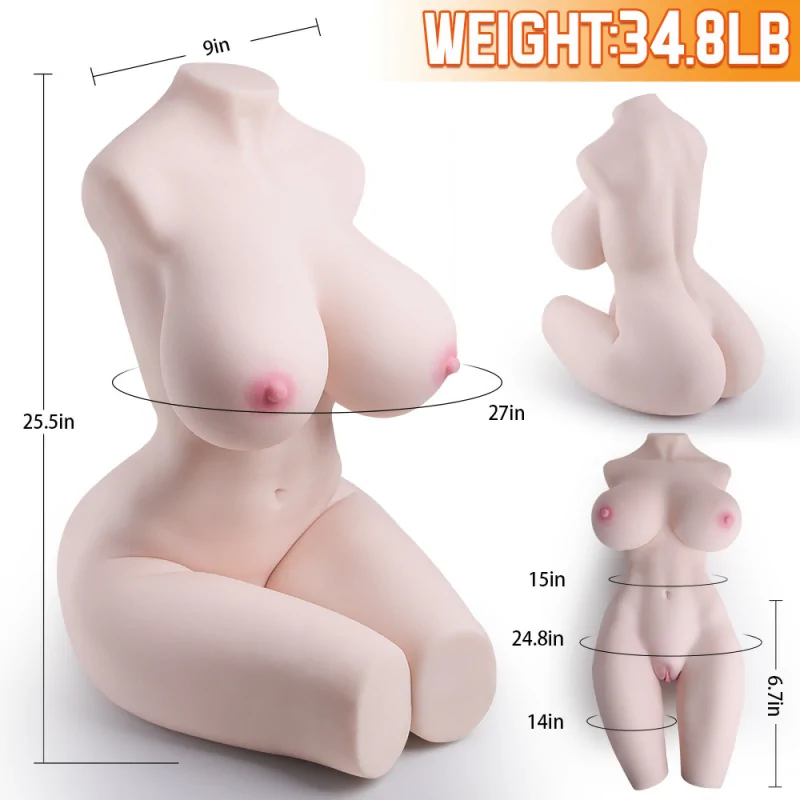 Callie - 34.8 lbs Realistic Small Full Body Sex Doll Torso - Image 2