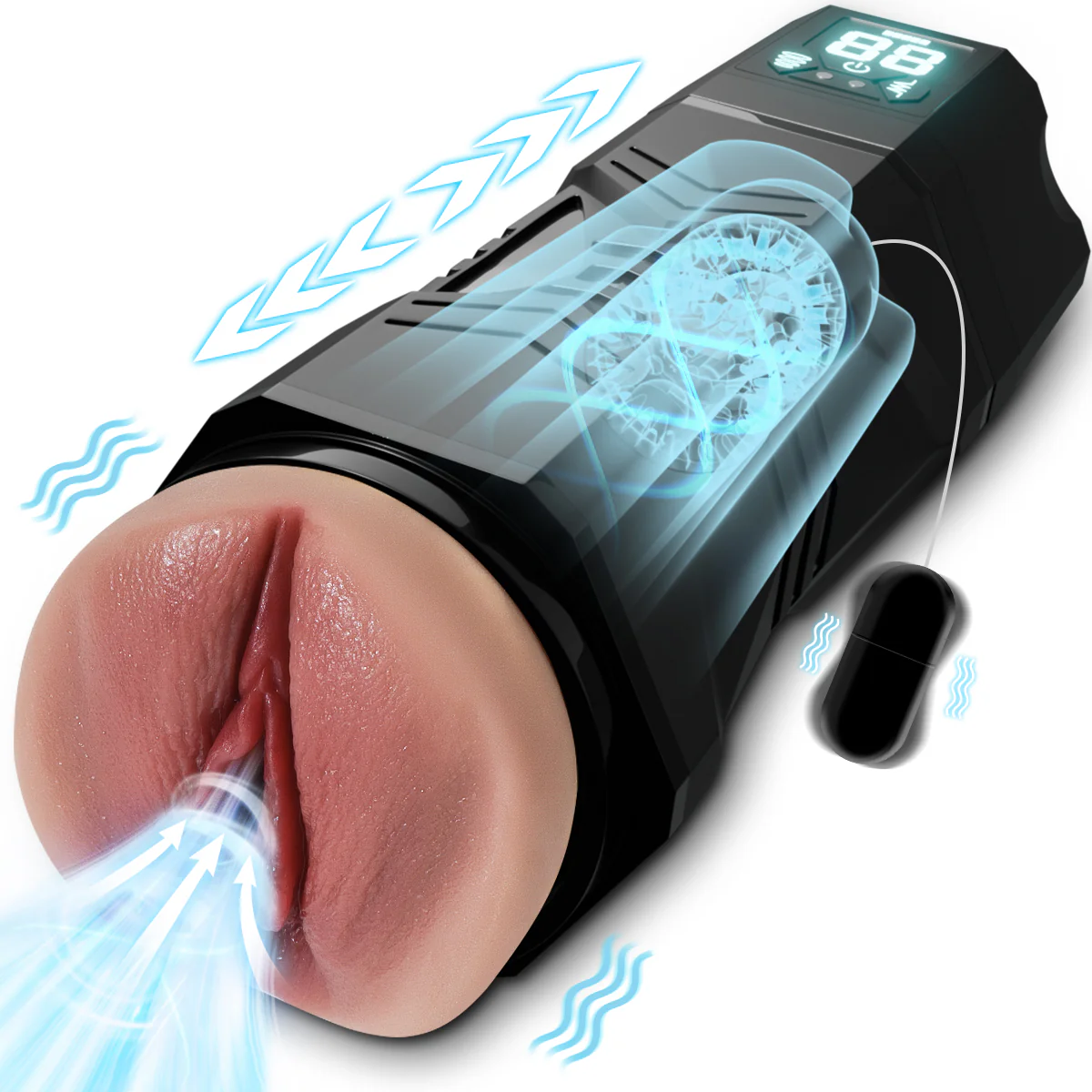 Realvagina Realistic Vagina With Strong Sucking Vibrating & Thrusting Masturbator - Image 12